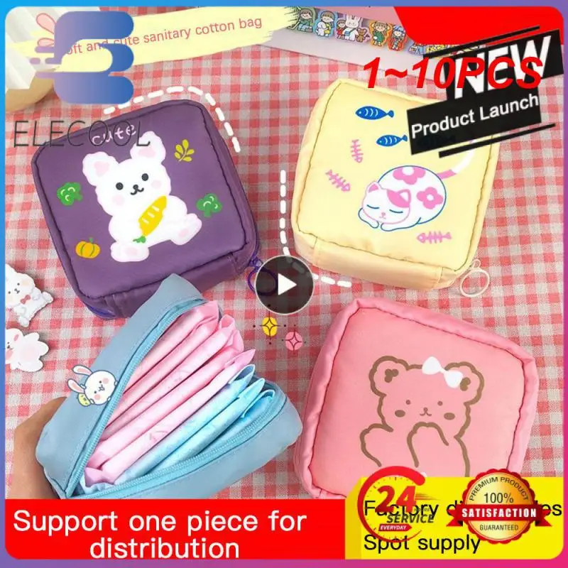 

1~10PCS Sanitary Napkin Storage Bag Women Tampon Bags Credit Card Holder Pouch Napkin Towel Cosmetics Cotton Coin Purse