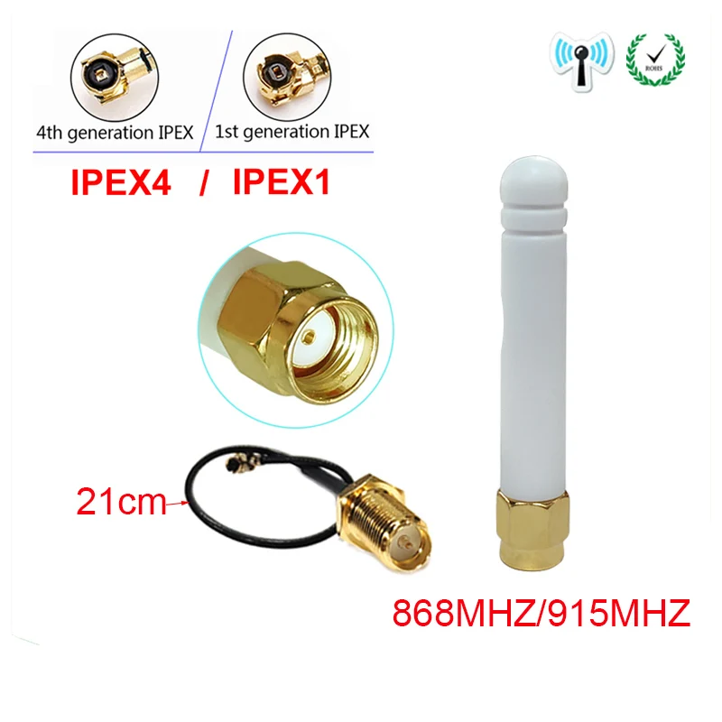 

GWS 5pcs 868mhz antenna 3dbi sma female 915mhz lora module lorawan antene ipex 1 4 MHF4 SMA male pigtail Extension Cable