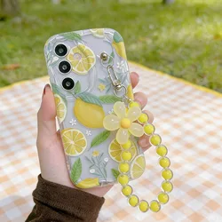 Vibrant Yellow Lemon Flower Lanyard Phone Case Cover - Galaxy S23 Ultra (KG2287NYK)