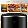 ASZ Digital Air Fryer 4.5qt with Window  8 Presets Bake Toast Broil Reheat Bacon Black 400°F Airfryer 85% Oil Less 2