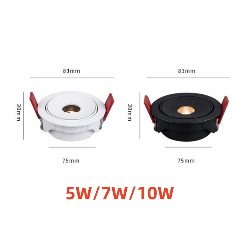 Narrow Beam Angle 3&deg;8&deg;15&deg; AC85-265V 5W/7W/10W Dimmable Recessed LED Downlight Atmosphere Lamp Ceiling Spot Panel Bulbs