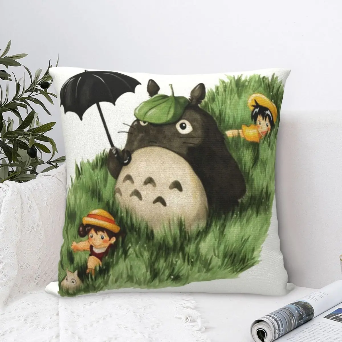 Totoro Throw Pillow Covers Bed Car Anime Spirited Away Ghibli Hayao