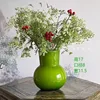 French Style Retro Green Glass Vase Living Room Home Tabletop Flower Arrangement Decoration 6