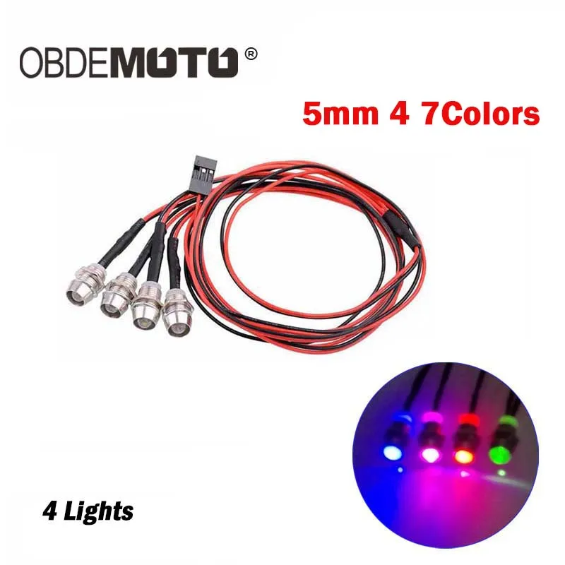 RC Car LED Light Kit | 8 Pcs 5mm LEDs (White, Red, Yellow) | Headlights & Taillights For Drift Cars & Models