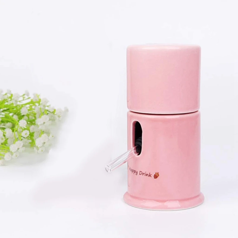 HOT SALE Pet Dispenser Base Ceramics Small Animal Hamster Water Feeder Bottle Holder(Pink)
