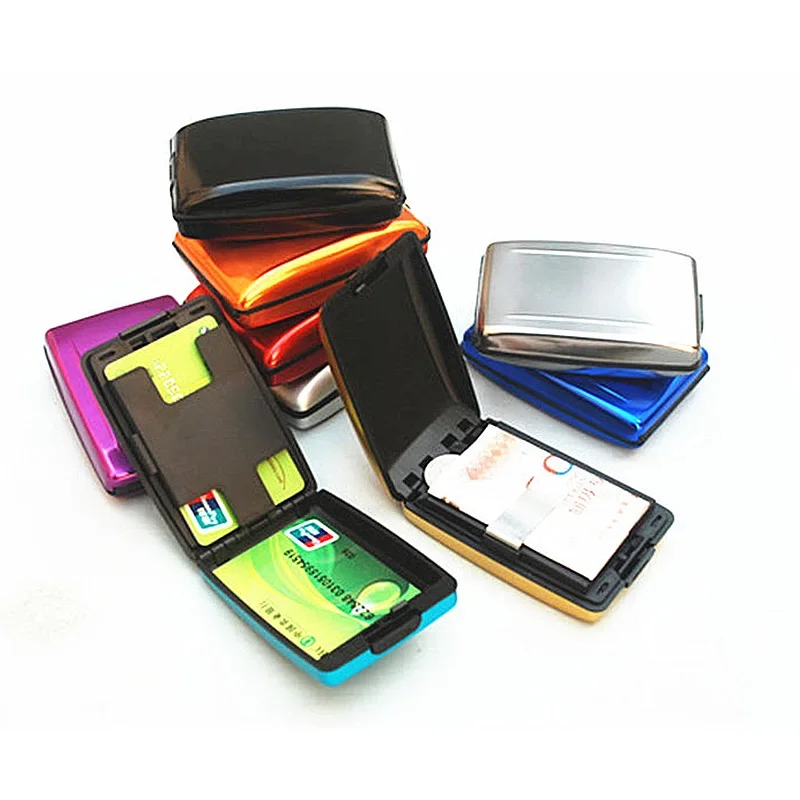 Aluminum Metal Anti-Scan Credit Blocking Wallet Business Card Protection Holder Case Purses Aluminum Credit Card Case