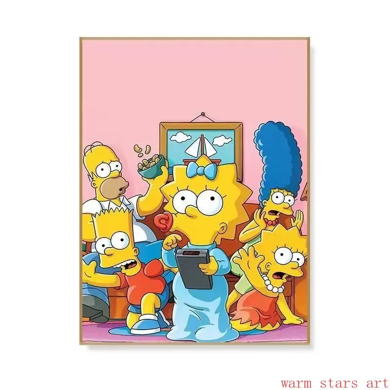 thumbnail image 1 of Cuadro sobre lienzo de anime clásico Los Simpson, imágenes artísticas de pared, carteles de dibujos animados e impresiones para la sala de estar, el dormitorio de los niños, la decoración del hogar, 1 of 5