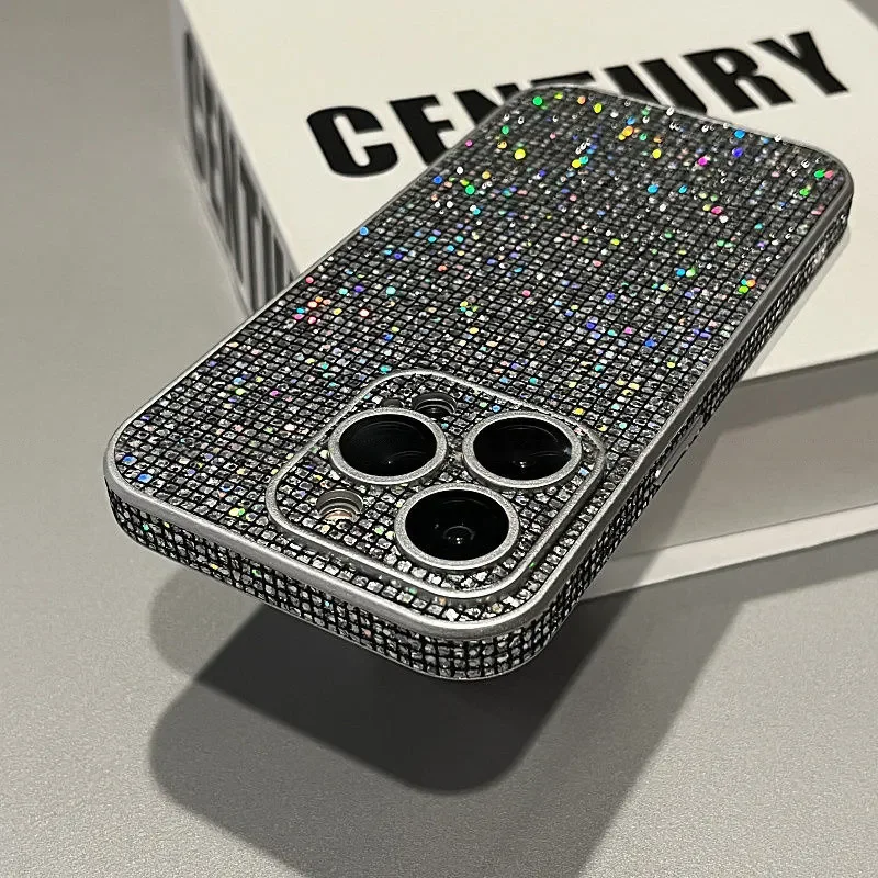 Iphone Case Phone Case Full Lens Protection Glitter Rhinestone Case For iPhone 16 11 13 Pro Max 14 15 Pro 13 Shiny Diamond Shockproof Bumper Back Cover
