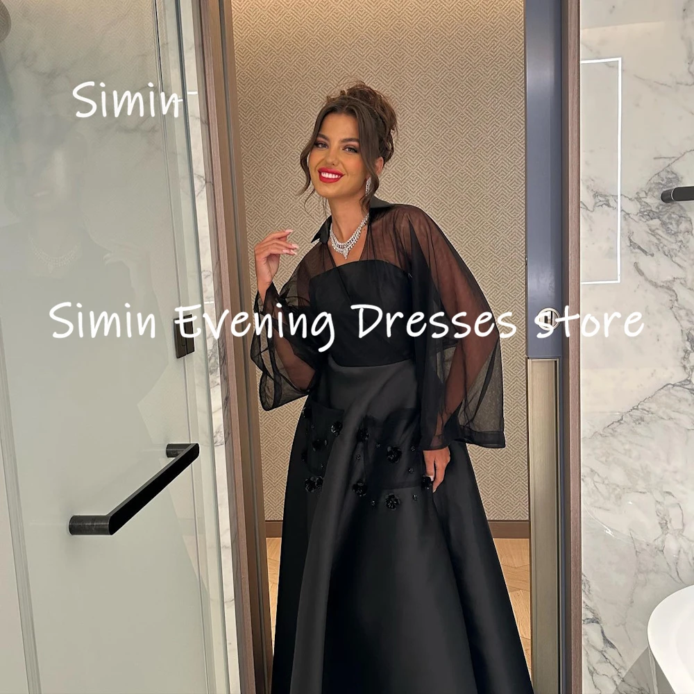 

Simin Satin A-line Sweetheart Appliques Lace Formal Prom Gown Ankle-length Evening Elegant Party dresses for women 2023