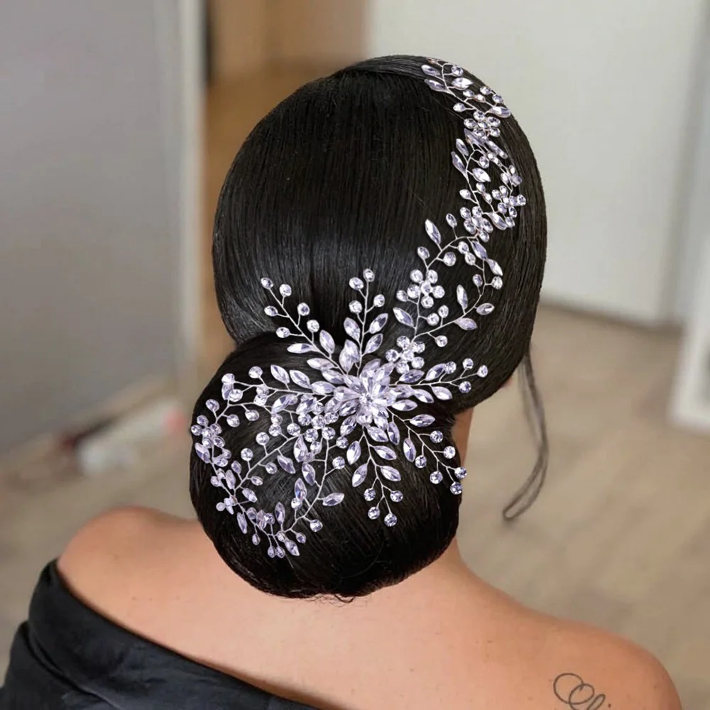 Couronne Baroque Noire Avec Cristaux - Diadème Mariage, Fête, Costume Princesse, Adulte - 3