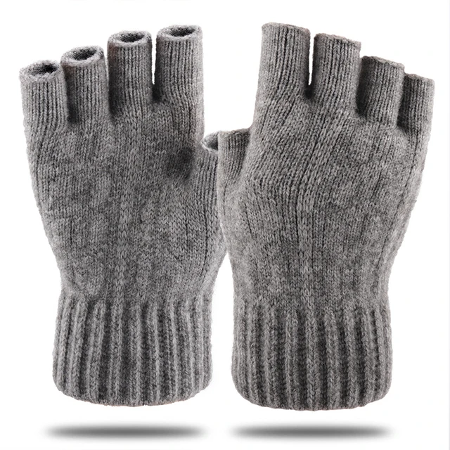 Wool Fingerless Gloves Men  Fingerless Gloves Mittens Wool - Men's Half  Fingerless - Aliexpress