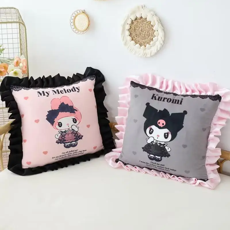 Kawaii Sanrios Lace Lolita Series MyMelody Kuromi Cartoon Plush Toy Two Kawaii sanrios lace lolita series mymelody kuromi cartoon plush toy two