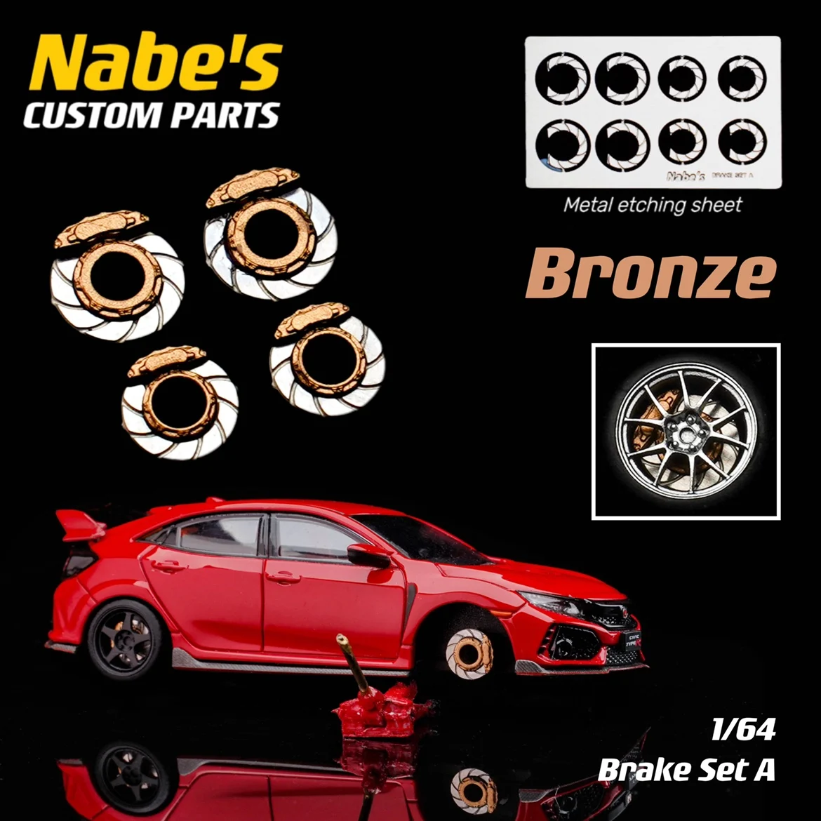1/64 Nabes Chika Wheels Work S1 3P or Brake 8.9mm 9.7mm