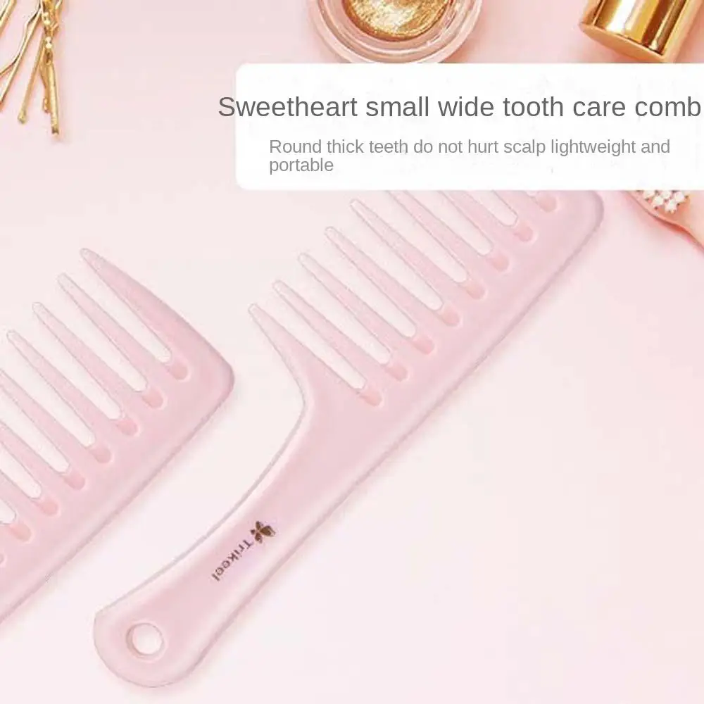 Scalp Massage Wide Tooth Comb Hairdressing Anti-static Pink Hair Brush Wet Dry Use Hair Styling Tool Fine Tooth Hair Combs Lady