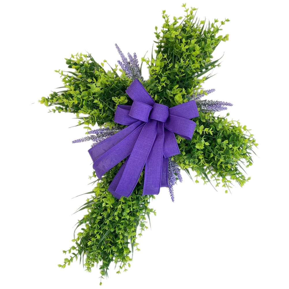 

Cross Garland Outdoor Decor Artificial Plants Indoor St Patricks Wreath Easter Wreaths for Front Winter Day