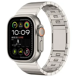 Premium Stainless Steel Magnetic Clasp Watch Strap Bracelet for Ultra 3 2 1 49mm (Titanium color)