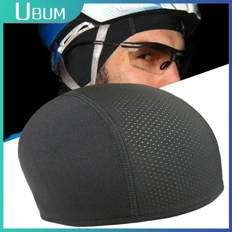 Solid Color Quick-drying Cycling Cap Elastic Breathable Motorcycle Bicycle Helmet Inner Hat Cooling Wicking Balaclava Sports Cap