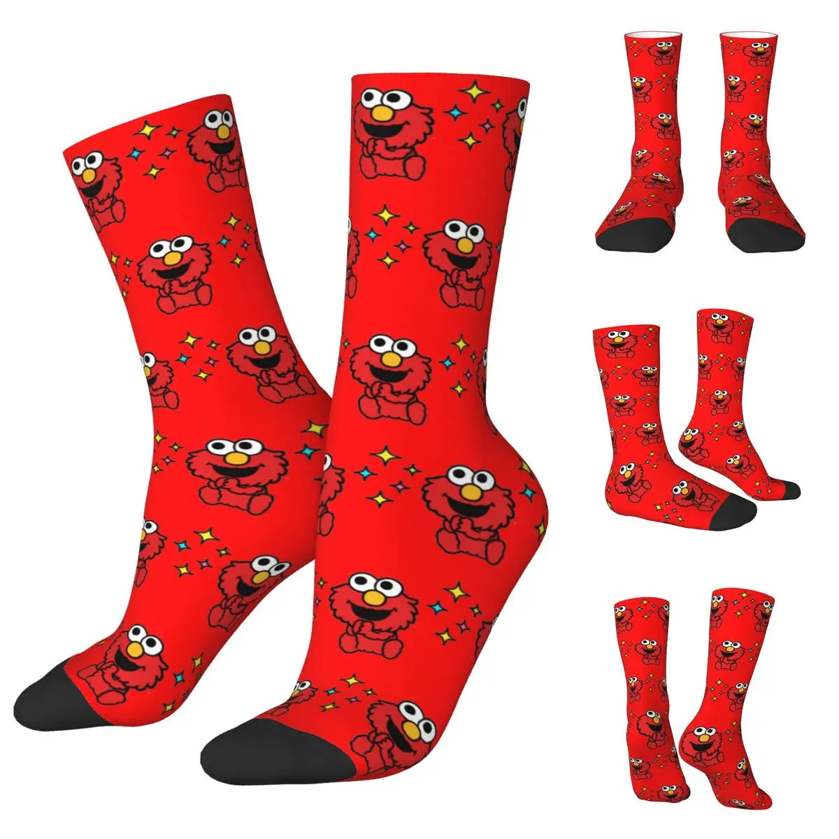 

SESAME Street Elmo cosy Unisex Socks,Hip Hop Happy 3D printing Socks,Street Style Crazy Sock