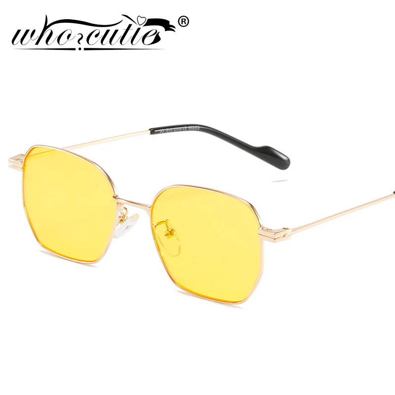 

2022 Yellow Brand Designer Square Sunglasses Women Vintage Metal Frame Fashion Men Gradient Lens Men Sun Glasses Female UV400