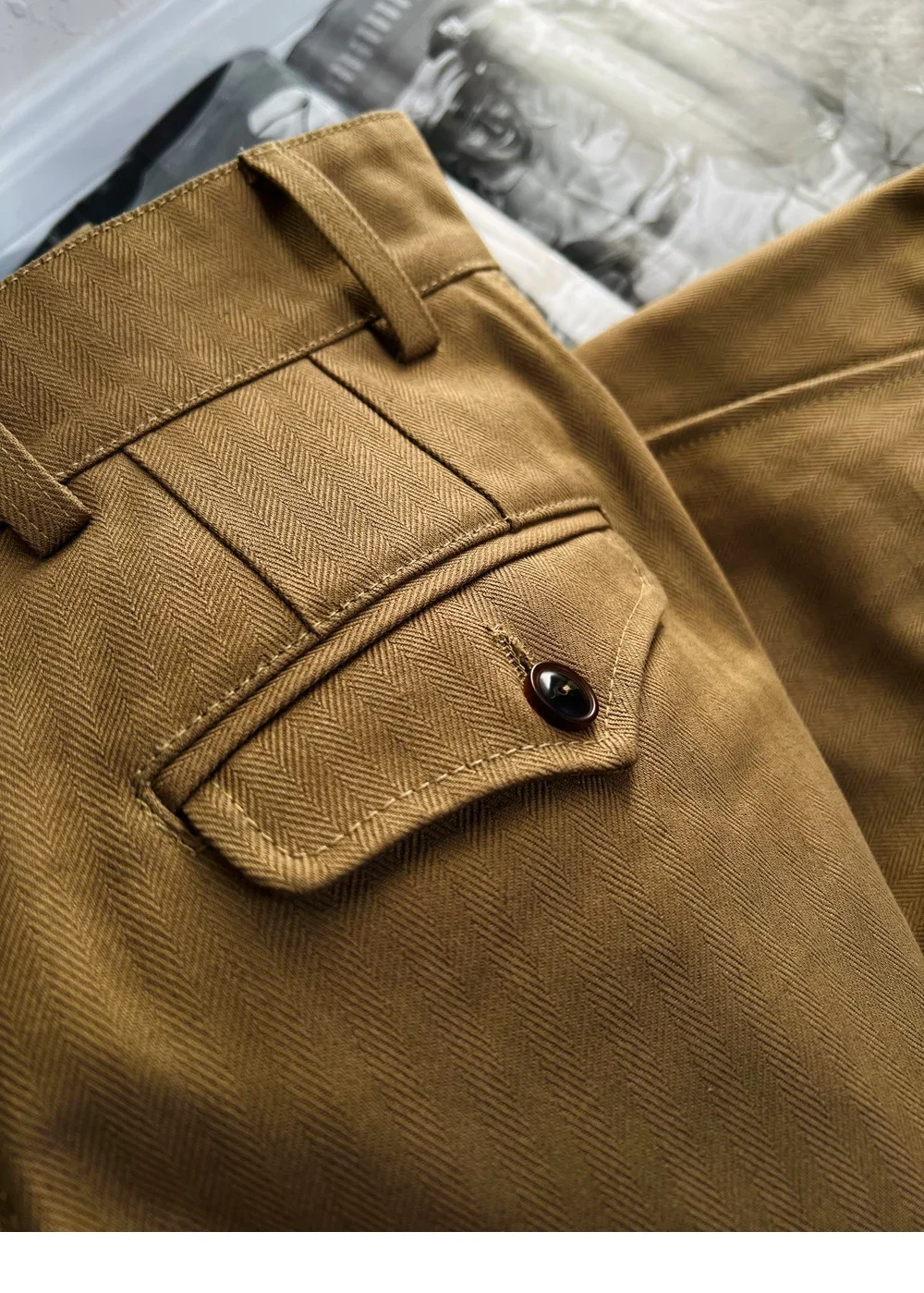 Men M47 Cargo Pants High Waist Straight HBT Thick Cotton Fabric Loose Fitting Outdoor Camping Hiking Military Trousers