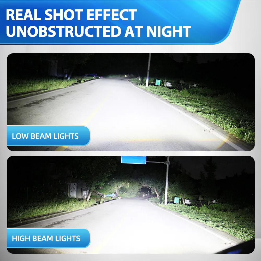 1/2Pcs H4 LED Projector Lens Auto Bulb Headlight Car 12V 6000K 30000LM Conversion Kit Hi/Lo Beam Left Hand Drive