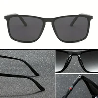 Lunettes de soleil carrées classiques pour hommes, confortables, légères, à monture noire, idéales pour les cadeaux de photographie de voyage 2