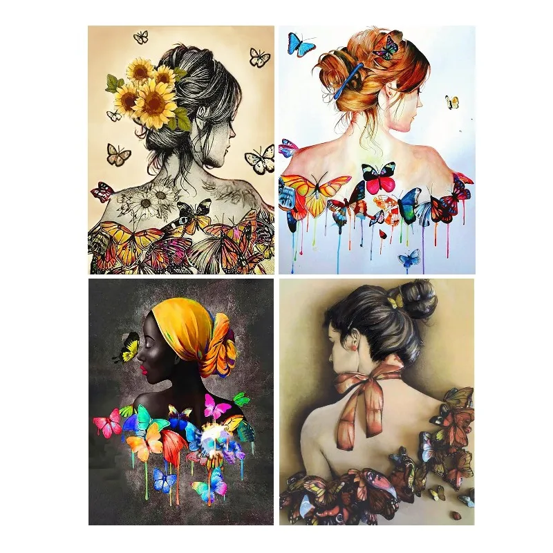 

Тату-бабочка для красивой леди, алмазная живопись 5D, наборы для вышивки крестиком, DIY, алмазная живопись, семейный Новогодний подарок