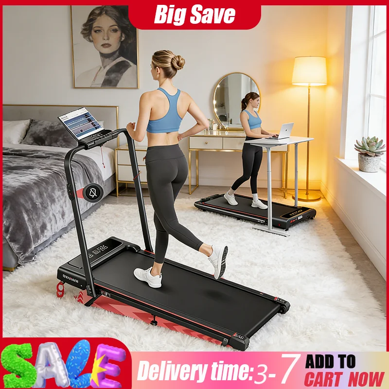 Telecomando inclinato pieghevole 4 in 1 da 2,5 HP doppio LED Carico massimo 130 KG Velocità 12 km/h con tapis roulant LED Bluetooth Home