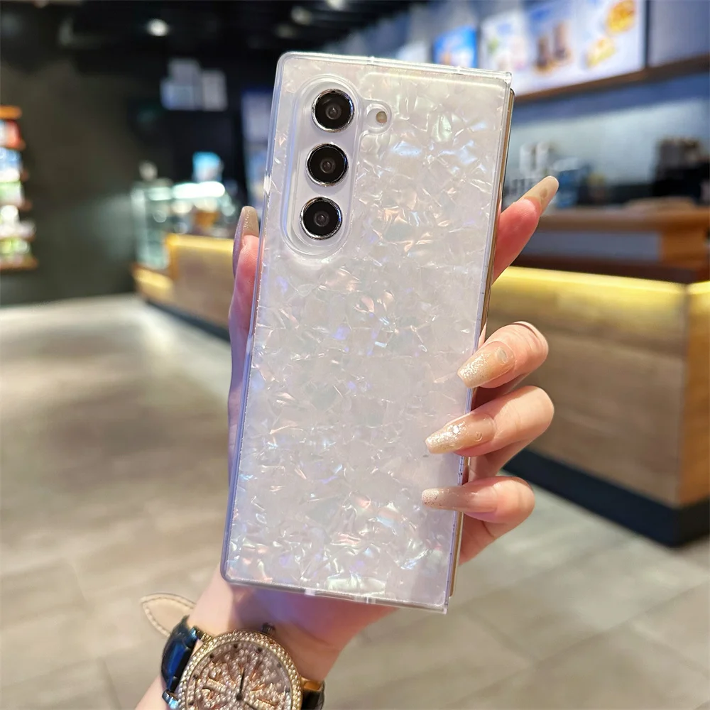 Luxurious Aurora Shell Pattern Ultra Slim Acrylic Shockproof Phone Case