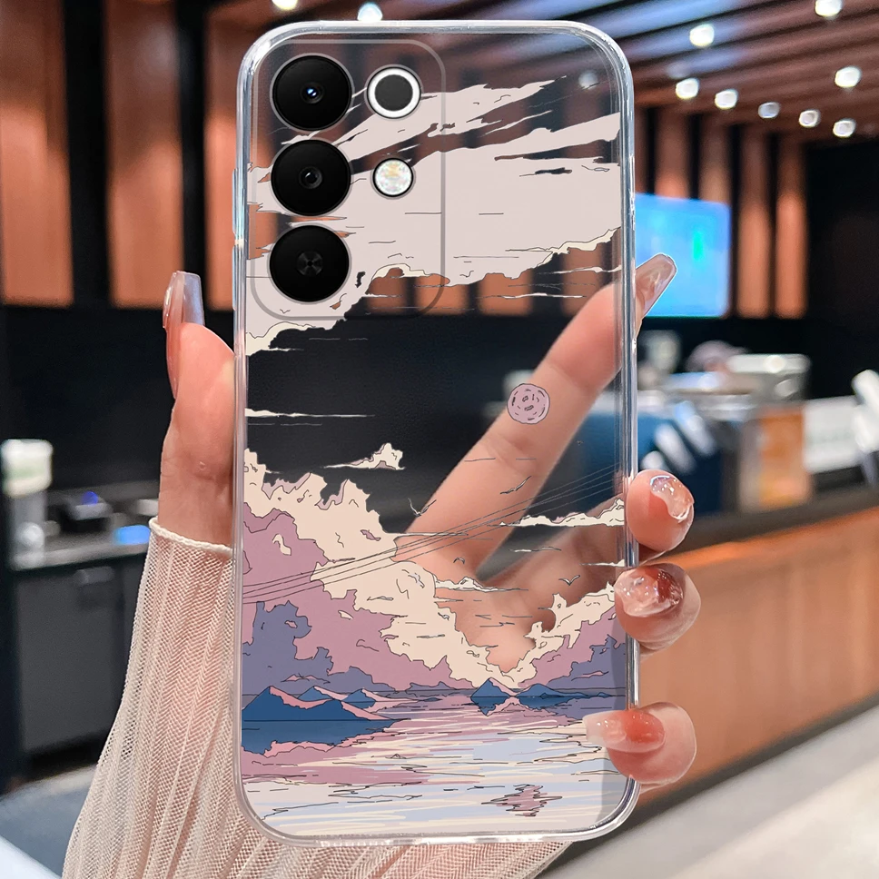 Colorful Patterned Clear Soft Silicone Phone Cover - Lightweight and Stylish Case