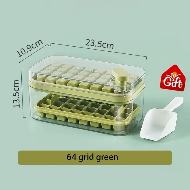 Dropship Ice Cube Tray With Lid And Bin, 64 Pcs Ice Cubes Molds