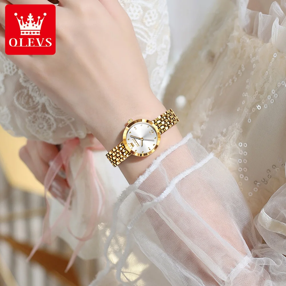 OLEVS 9992 Women's Watch Fashion Small Dial Quartz Watch For Women High Hardness Coated Mirror 30M Waterproof Ladies Wristwatch