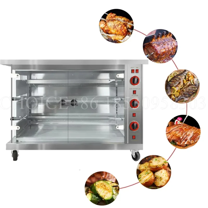 Commercial Large Gas Electric Chicken Roaster Rotisseries Grill Gas Electric Rotary Chicken Oven Restaurant Kitchen Equipment