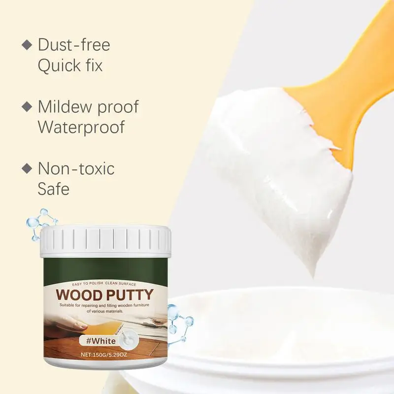 150g Wood Filler Putty Stainable Wood Crack Filler Wooden Furniture Repair Kit For Cabinets Tables Floors Doors