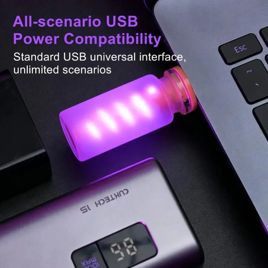 5V USB LED 필라멘트 반투명 유리 무드등, 자동차, 가정, 방, 노트북, PC, 축제 장 디밍 가능 터치 컨트롤