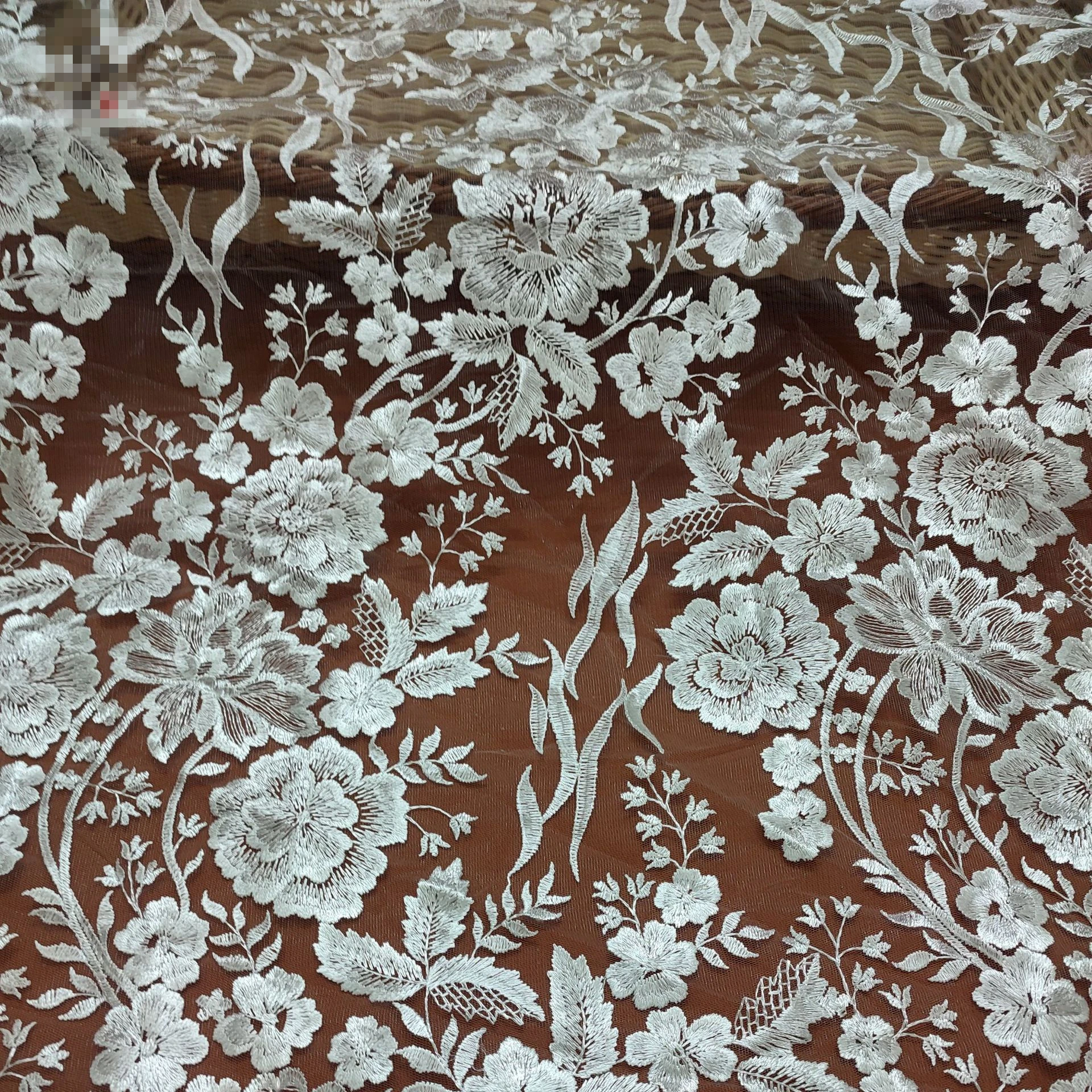 130CM Wide Embroidery Tulle Mesh Lace Alibaba com Apparel Fabrics Textiles Fabric and Lace Allover Flowers Elegant Home DIY Sew