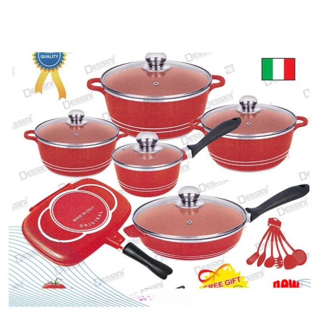 Granitestone 20 Piece Nonstick Cookware and Bakeware Set - Red