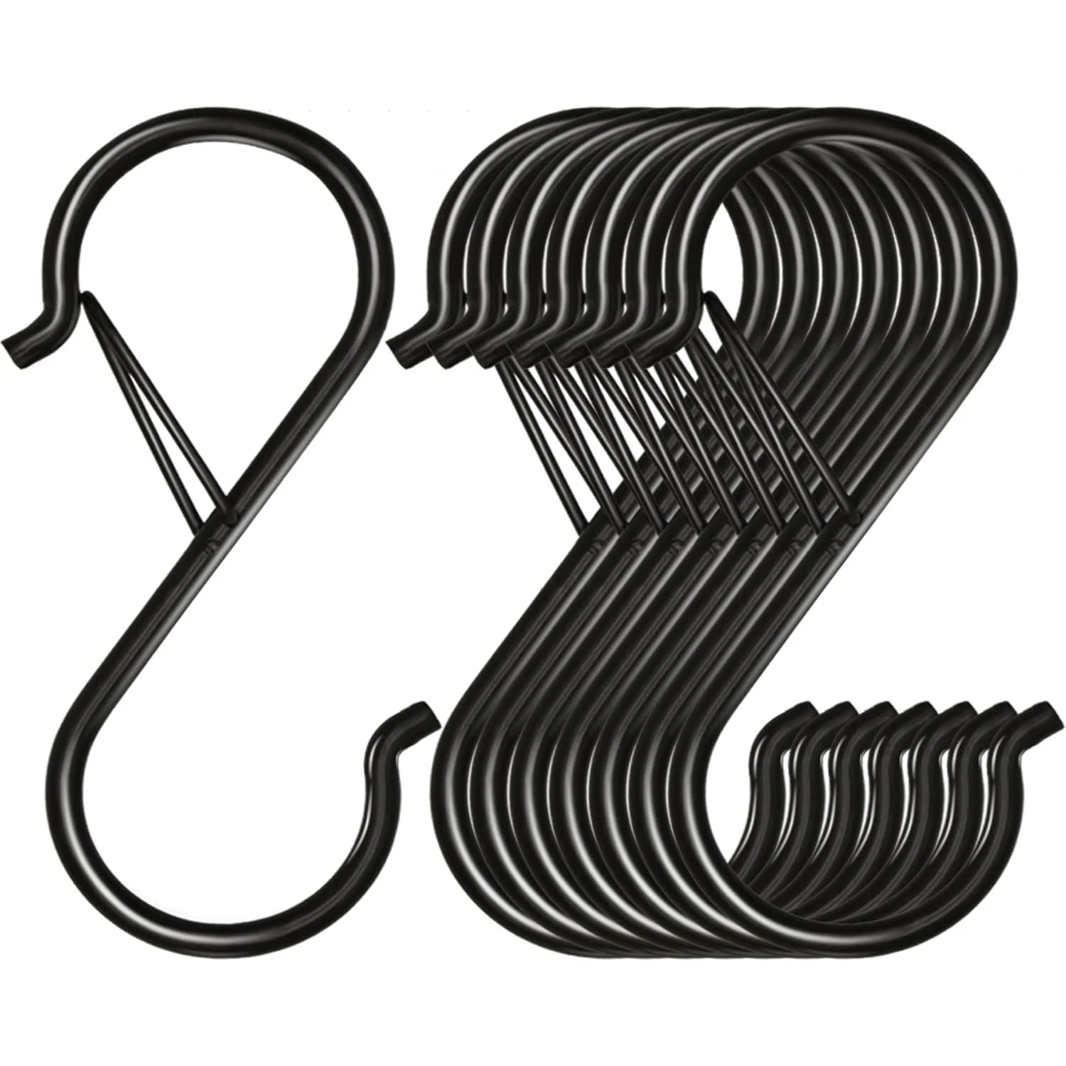 S Hooks for Hanging Heavy-Duty Metal Hooks Safety Buckle Design for Hanging Plants Lamps Kitchen Utensils Frying Pans Pots Cookware Clothes Towels 10/20