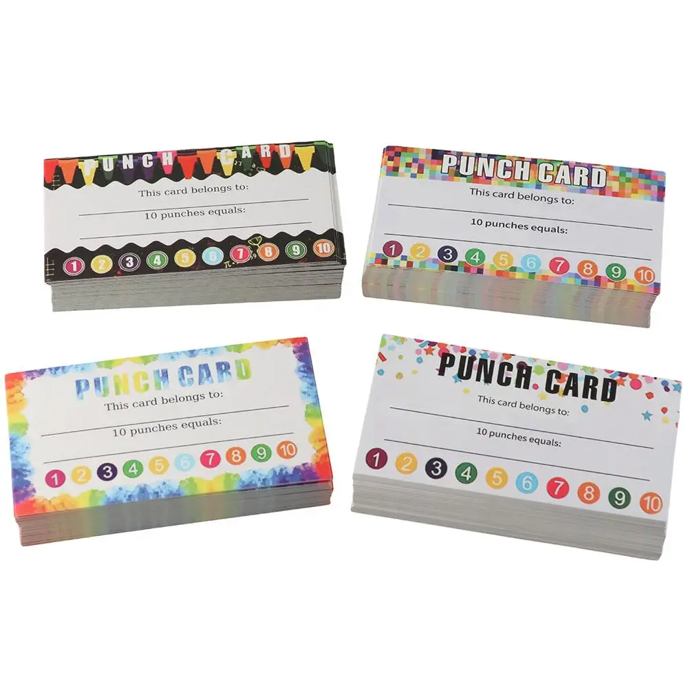 

Incentive Punch Cards 200PCS Blank Motivation Loyalty Cards 4 Styles encouraging Behavior Chart Teachers