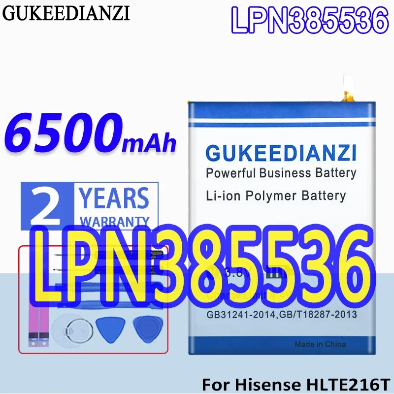 

Высокая емкость аккумулятор GUKEEDIANZI LPN385536 6500mAh для Hisense HLTE216T мобильный телефон
