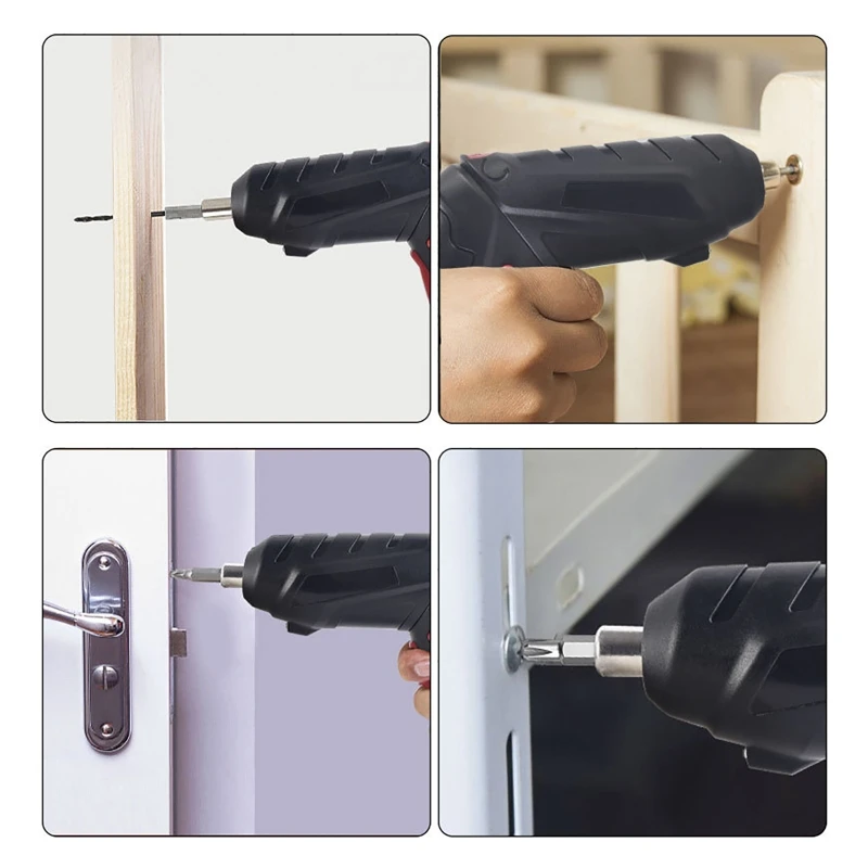 4.2V 무선 전기 스크루 드라이버 USB 충전식 LED 조명 무선 스크루 드라이버 전기 드릴 스크루 드라이버 세트 전동 공구, 방수, 낙하/누설 전력 방지, 배터리 보호 장치, 작업 영역을 비추는 통합 LE