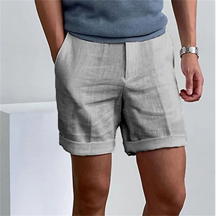 Men Summer Cotton Linen Shorts Breathable Running Gym Shorts Sport Basketball Shorts Beach Sweatpants Man Clothing Streetwear 5