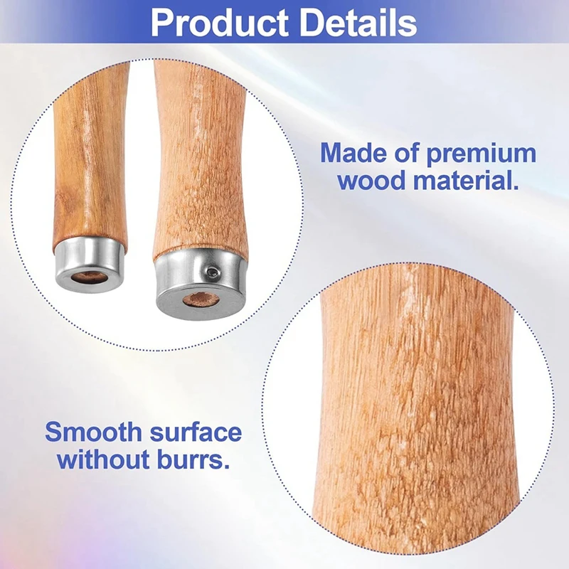 20Pcs Wooden File Handle With Strong Metal Collars,10Pcs For 6 Inch-8 Inch File + 10Pcs For 10 Inch-12 Inch File(2 Size)-N29R