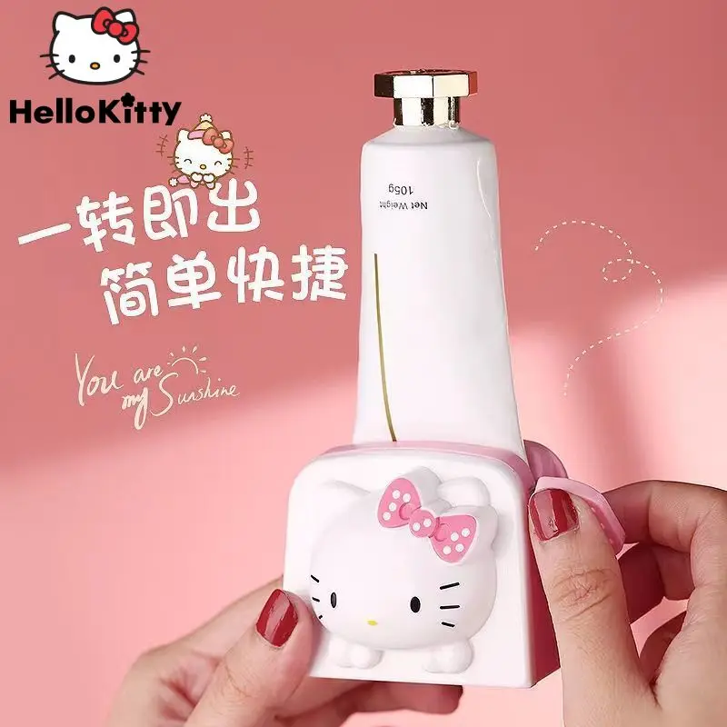 

Sanrio Hello Kitty Toothpaste Squeezer Facials Cleanser Holder Manually Toothpaste Tube Squeezer Rolling Dispenser Bath Supply
