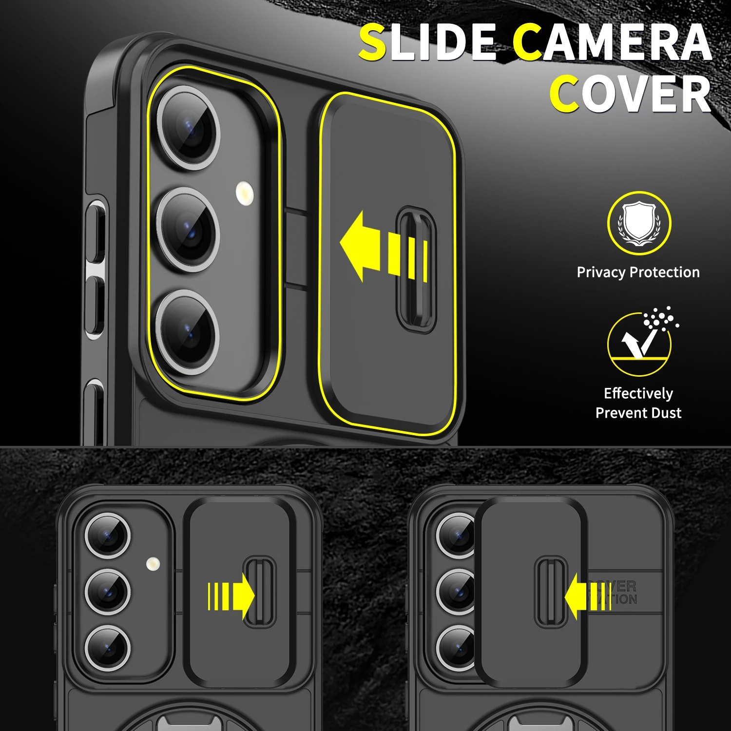 Rotating Kickstand Slide Camera Case with 360-Degree Protection