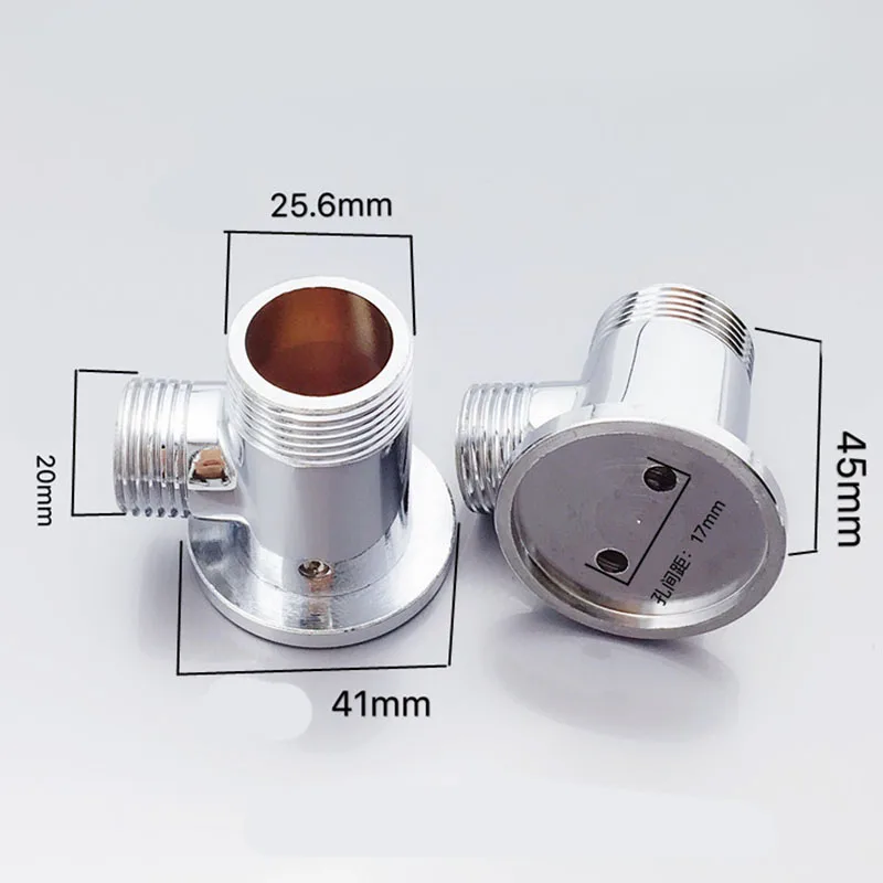 Wall Mounted Faucet Adapter Inlet Outlet Water Way Valve Faucet Fixed Base Bracket Bathroom Tap Replacement Parts 1Pcs