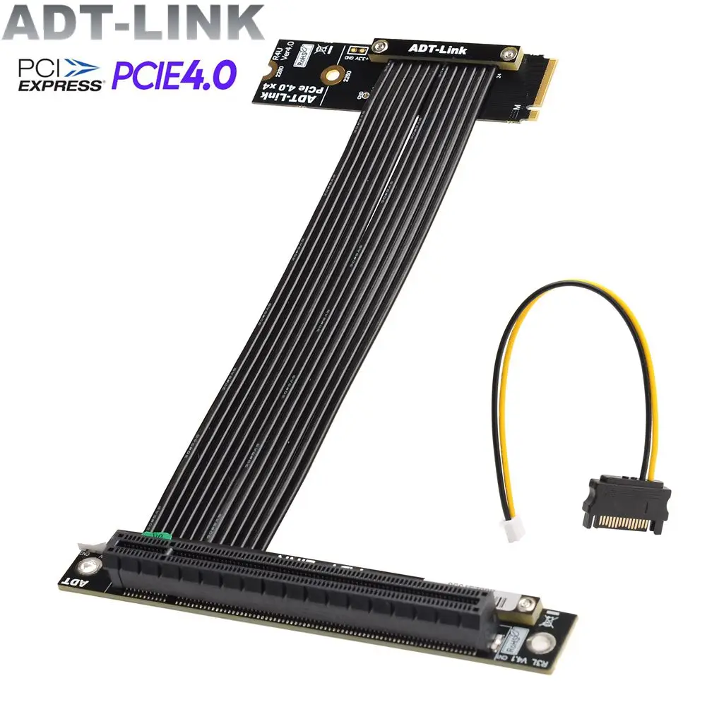 Adaptador de Extensão de Placa de Vídeo para Gpu Extensor Flexível Pci-e 4.0 16x Pcie X16 m2 M.2 Nvme m Key Ssd Riser Gen4 64gbps - Imagem 2