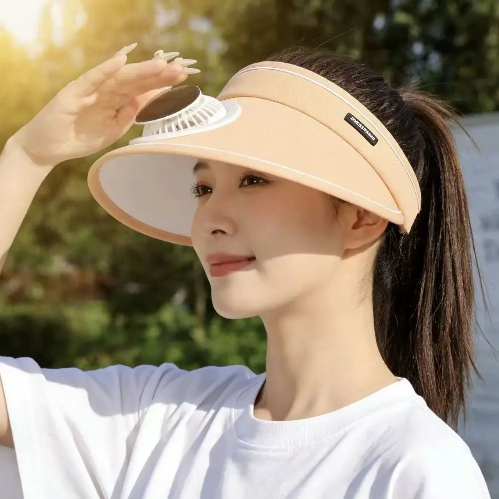 낚시 모자 통기성 여름 팬 햇빛 가리개 메쉬 자외선 차단 넓은 챙 햇빛 가리개 모자 넓은 챙 USB / 태양열 구동 솔라 팬 캡 스포츠