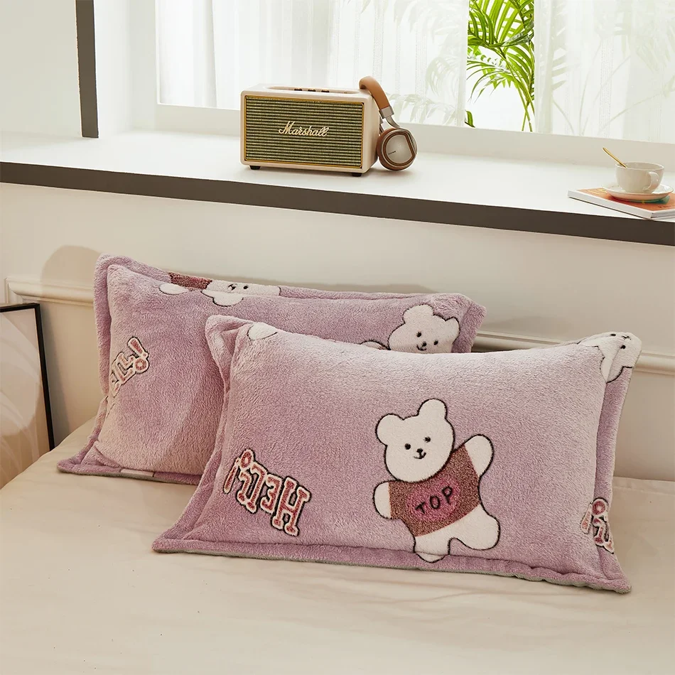 2 Stück Mikro faser warm halten Kissen bezug Winter weich Euro Sham für Bett, benutzer definierte Größe Kissen bezug Sofa Dekoration Kissen bezug – Detail 6