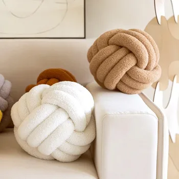 Knot Pillow Ball Soft Home Decorative Pillows Handmade Knotted Ball Throw Pillow Cushion Home Decor for Bed Couch JAF012 1